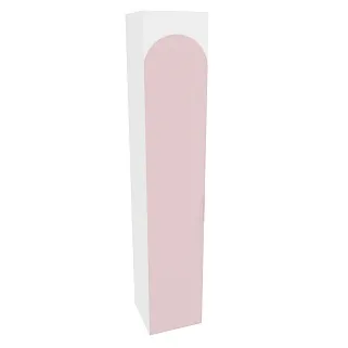 Шкаф однодверный со полками узкий, фрезерованные фасады в эмали LE220.44-4