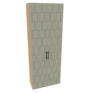 Шкаф двустворчатый, фрезерованные фасады в эмали LE-210.40-4