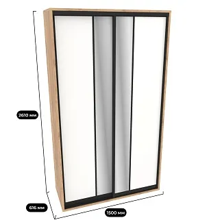 Шкаф-купе ХG150.60-2, профиль INTEGRO, фасад МДФ/зеркало серебро