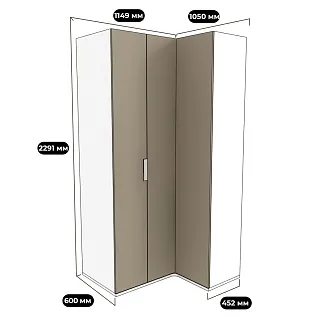 Шкаф угловой со складной дверью E209 L/R