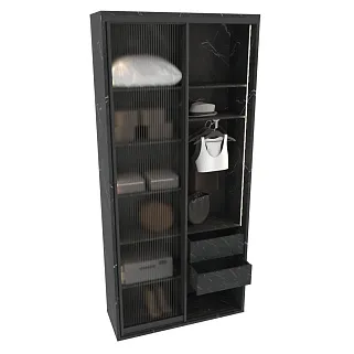 Шкаф-купе ХG126.45-3, профиль INTEGRO, стекло Estriado бесцветное, с подсветкой