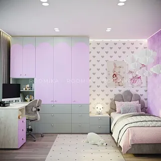 Шкаф книжный/для одежды с тремя ящиками, фасады в эмали LE213