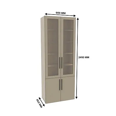 Шкаф книжный со стеклом L214S с подсветкой