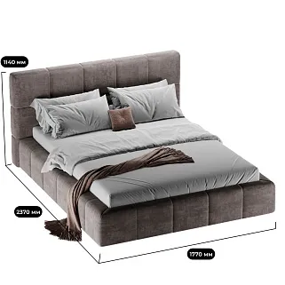 Кровать двуспальная мягкая QUADRO-soft  с подъемным механизмом, 160x200