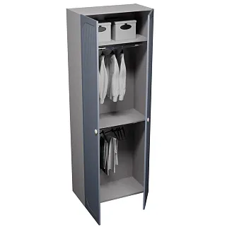 Шкаф двухдверный узкий, фрезерованные фасады в эмали LE210.44-1