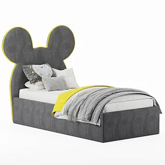 Кровать односпальная мягкая MICKEY с подъемным механизмом, 90x190