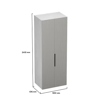 Шкаф 2 дверный, фрезерованные фасады в эмали LE210.60-1