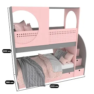 Кровать двухъярусная с крышей A915, 90x200  L/R