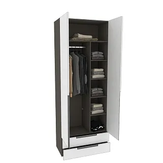 Шкаф 2 дверный с ящиками, фасады в эмали LE-211.44