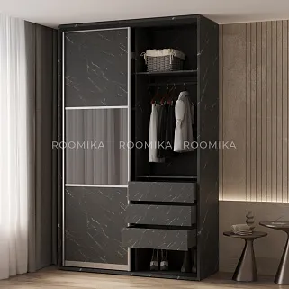 Шкаф-купе ХG166.60-2, профиль INTEGRO, фасад МДФ/Зеркало графит