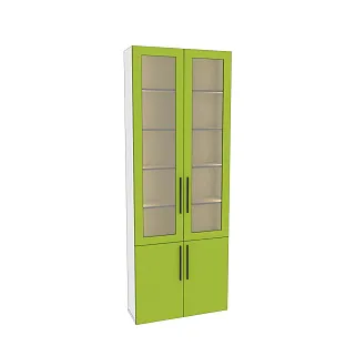 Шкаф книжный со стеклом L240 с подсветкой