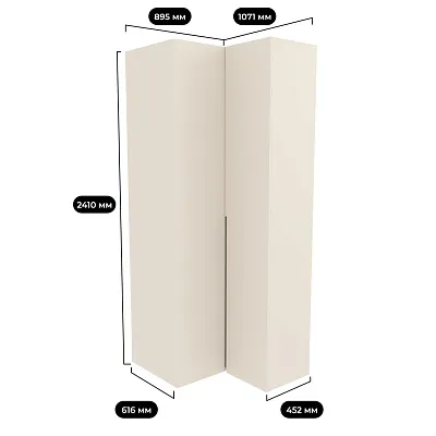 Шкаф угловой, фасады в эмали LE207 L/R