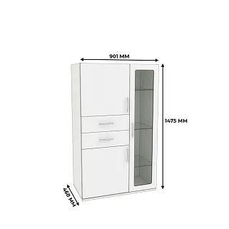 Шкаф- витрина низкий P130 L/R