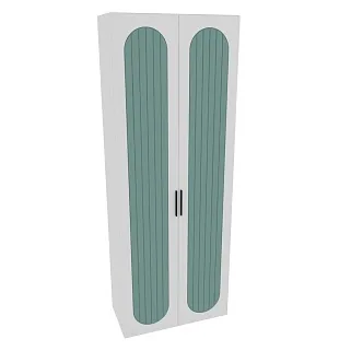 Шкаф двухдверный узкий, фрезерованные фасады в эмали LE210.44-1