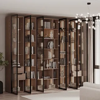 Шкаф со стеклянными фасадом с подсветкой R220.2