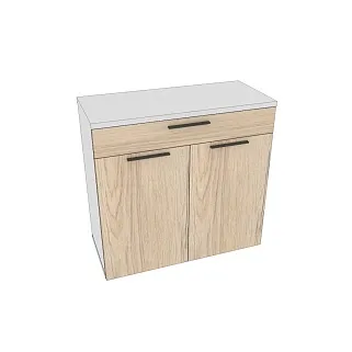 Тумба широкая 2 дверная с ящиком L-876