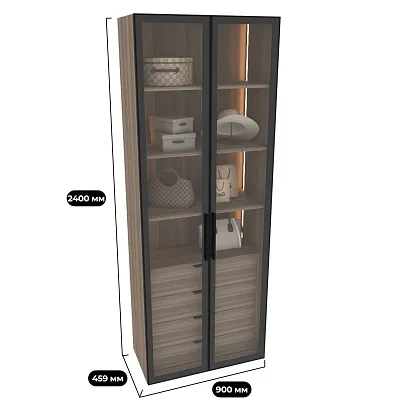 Шкаф с встроенными ящиками с подсветкой R215.2