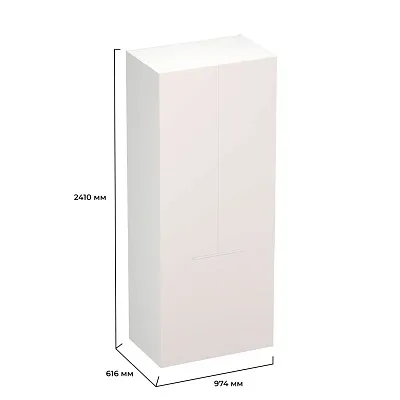 Шкаф двухдверный с фальш стенкой, фасады в эмали LE212