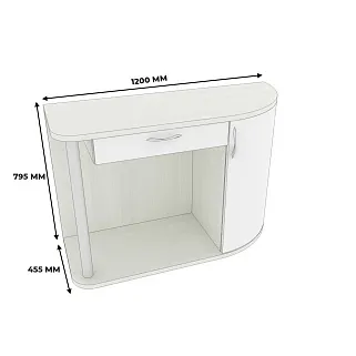 Туалетный столик с ящиком и радиусным фасадом P700.51 L/R