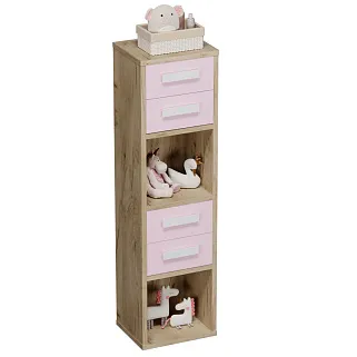 Cтеллаж сквозной книжный на 4 ниши с фасадом E804