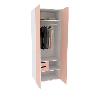 Шкаф двухдверный с узкими ящиками, фасады в эмали LE210.60-2