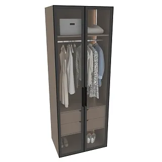 Шкаф для спальни с двумя ящиками и штангой с подсветкой R210.60-2