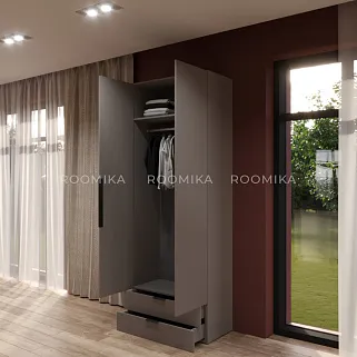 Шкаф 2 дверный с ящиками, фасады в эмали LE-211.44