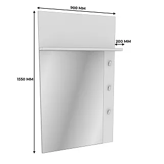 Панель зеркало с полкой и крючками L-190 L/R