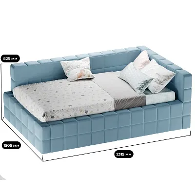 Кровать полутороспальная мягкая с ортопедической решеткой QUADRO-P, 120х200