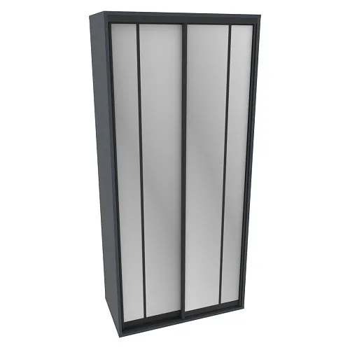 Шкаф-купеХG126.60-1, профиль INTEGRO, фасад зеркало серебро