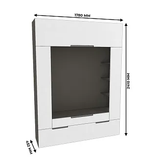 Секция для ТV с подсветкой, фасады в эмали LE406.44