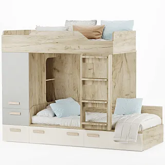 Кровать двухъярусная L906, 90х190 L/R