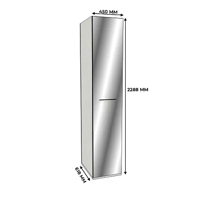 Шкаф одностворчатый узкий с зеркалом, фасады МДФ CG-220.60Z