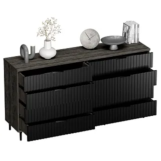 Комод, фрезерованные фасады в эмали LE728.45