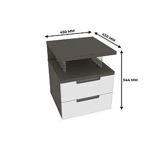 Тумба прикроватная 2 ящика, фасады в эмали LE-719
