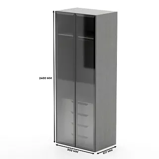 Шкаф для спальни с четырьмя ящиками и штангой R210.60-3