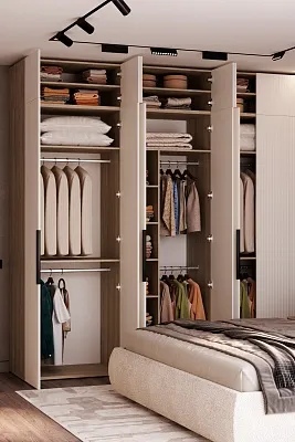 Шкаф 2 дверный, фрезерованные фасады в эмали LE210.60-1