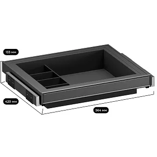 ALPHALUX Aiden Выдвижной лоток для аксессуаров в базу 600 мм, ALF0815.564.43