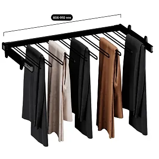 BELLE  Вешалка для брюк, 900 мм, цвет черный, BE90TRBL
