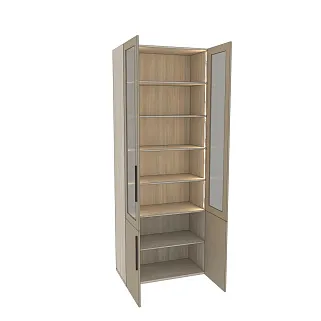 Шкаф книжный со стеклом L214.1S с подсветкой
