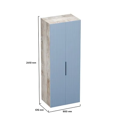 Шкаф 2 дверный, фрезерованные фасады в эмали LE210.60-4
