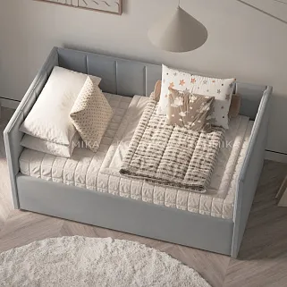 Кровать с подъемным механизмом и ящиком для белья с бортиком LINE 1, 90х160