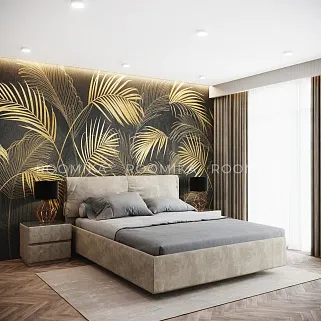 Кровать двуспальная мягкая KOLIBRI с подъемным механизмом, 140x200