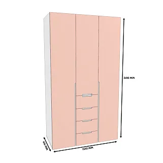 Шкаф трехдверный с ящиками глубокий, фасады в эмали LE203.60