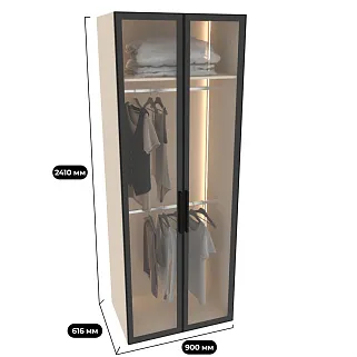 Шкаф для спальни с двумя штангами и полкой с подсветкой R210.60-1