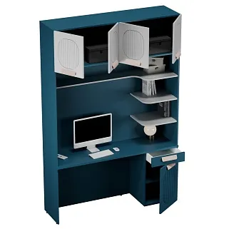 Ниша с рабочей зоной, фрезерованные фасады в эмали LE417 L/R