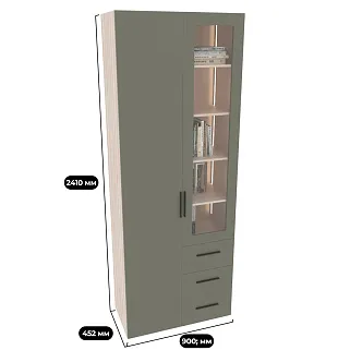 Шкаф комбинированный со стеклом с подсветкой L215S L/R