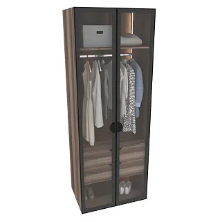 Шкаф для спальни с двумя ящиками и штангой с подсветкой R210.60-2