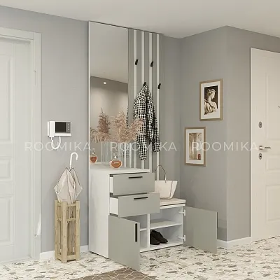 Тумба с зеркалом и крючками L423