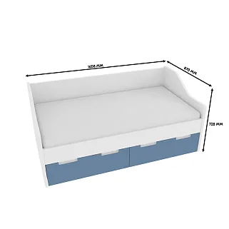 Кровать односпальная, фасады в эмали LE902.160, 80x160